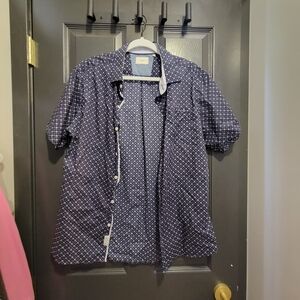 7 Diamonds Blue Floral Short Sleeve Shirt